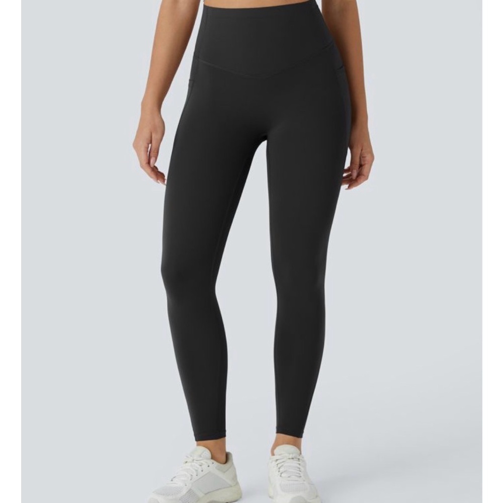 Halara High-Rise Ultrasculpt Tummy Control Leggings - Black, M, 7/8 length